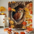 thumbnail image 3 of Cute Owl Autumn Orange Maple LeavesWatercolor Oil Painting Style, 3 of 6