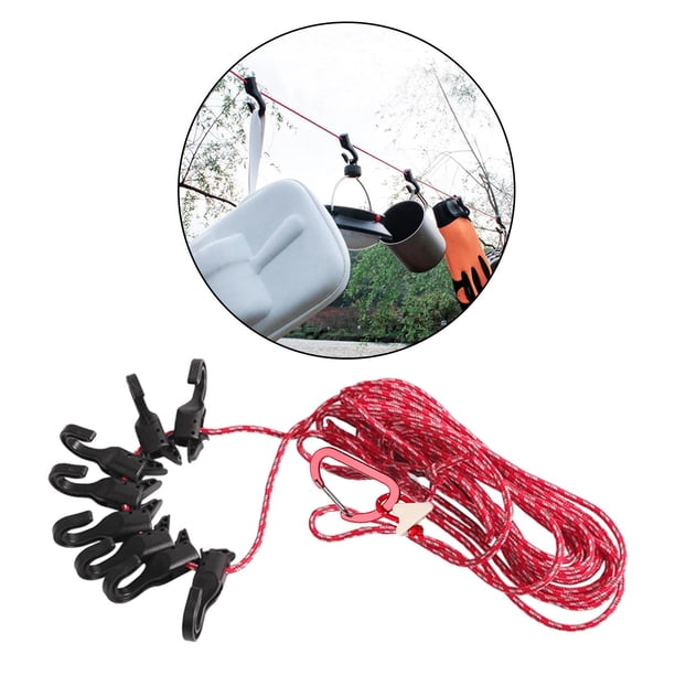Cable para tender , Cable para exteriores, cuerda de alambre, lavandería colgante, secado multiusos para exteriores/interiores/hogar/secado rojo perfecl Tendedero