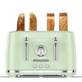 thumbnail image 1 of LONGDEEM 4 Slice Toaster, 6 Browning Options, Wide Slots, High Lift Lever, Dual Controls, Green, 1 of 7