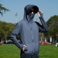 thumbnail image 3 of JoveMarine Men and Women UPF 50+ Sun Protection - Lightweight Fishing Shirts for Men Long Sleeve Zip Up Hoodie Couple Skin Sun Protection Breathable Water Resistant Workwear,Dark Gray M, 3 of 7