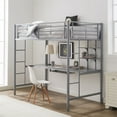 thumbnail image 3 of WE Furniture Full Metal Loft Bed with Workstation - Silver, 3 of 7