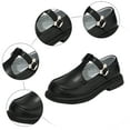 thumbnail image 5 of Gvdentm Toddler Boys Girls Classic Dress Shoes Little Kid PU Leather Comfort Rubble Sole Oxford School Uniform Wedding Flats(Black,4), 5 of 6