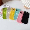 thumbnail image 4 of iPhone 14 Pro Max Case (6.7" 2022) - 3D Love Heart Wavy Frame, Soft TPU Shockproof Cover for Women Girls, Black, 4 of 5