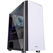 Zalman R2 ATX Mid Tower PC Case with Modern Mesh Front Panel Design, Tempered Glass, (White)