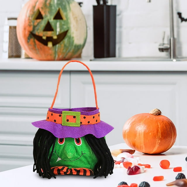XYAIYT Sac à Bonbons d'Halloween en Tissu Non Tissé Sac de Rangement Cadeau de Fête Sac à Main Réutilisable Portable pour Collations Jouets Petits Cadeaux