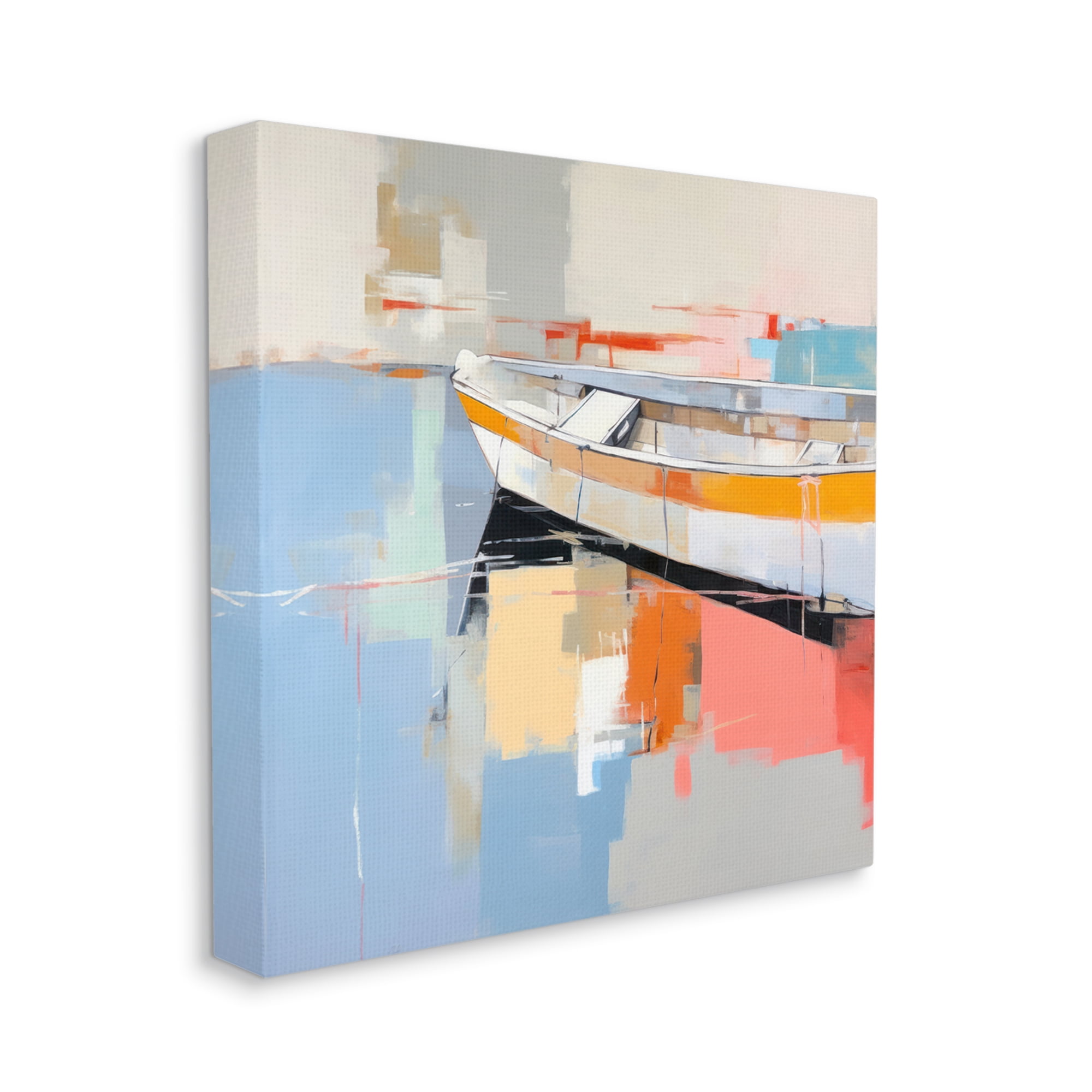 Stupell Industries Modern Boat Painting Abstract Painting Gallery Wrapped Canvas Art Print Wall Art, 30 x 30