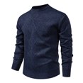 thumbnail image 6 of Big and Tall Mens Sweater,Long Sleeve Cable Knit Top,Fall Casual Loose Fit Crewneck Pullovers, 6 of 9