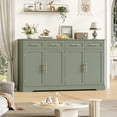 thumbnail image 2 of Homfa Modern Buffet Cabinet with 4 Drawers and 4 Doors, 59" W Sideboard Buffet Storage Cabinet with Shelves, for Kitchen Living Room Bedroom, Green&Gold, 2 of 6
