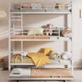 thumbnail image 7 of White Twin Size Triple Bunk Bed With Trundle, Metal - Ample Room For A Restful Night Extra Accommodation Convenient Trundle, 7 of 7