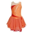 thumbnail image 1 of Miaeowve Robe de Patinage Artistique pour Filles Sans Manches avec Strass, Vêtements de Danse Ballet Performance Orange 16, 1 of 7