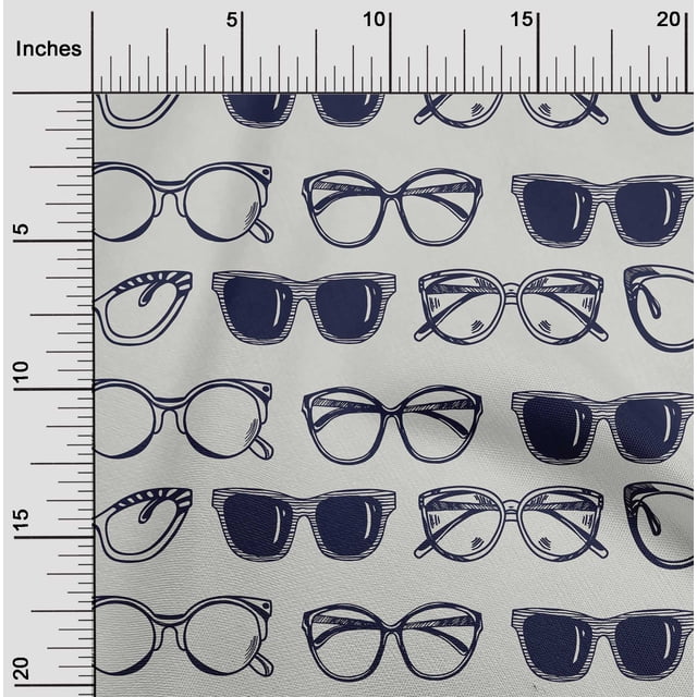 oneOone Polyester Lycra Off White Fabric Goggles Fashion Craft Projects Decor Fabric Printed By The Yard 56 Inch Wide