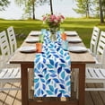 thumbnail image 4 of Table Runners 60 Inches Long Dress Scarves, Spring Leaves Farmhouse Kitchen/Dining Table Runner, Small Coffee Tablerunners, Blue Plants Country Botanical Leaf 13x60 Inch, 4 of 9