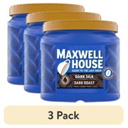 (3 pack) Maxwell House Dark Silk Dark Roast Ground Coffee, 24.5 oz Canister
