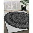 thumbnail image 3 of Ahgly Company Machine Washable Indoor Round Transitional Charcoal Black Area Rugs, 3' Round, 3 of 7
