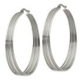 thumbnail image 2 of Chisel Stainless Steel Polished Wire Hoop Earrings, 2 of 3