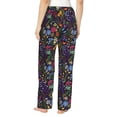 thumbnail image 3 of Naloa Flowers And Birds Print Women’s Ultra-Soft Comfy Pajama Lounge Pants with Pockets & Drawstring, 3 of 8