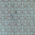 thumbnail image 1 of Ahgly Company Machine Washable Indoor Square Transitional Blue Lagoon Blue Area Rugs, 7' Square, 1 of 7