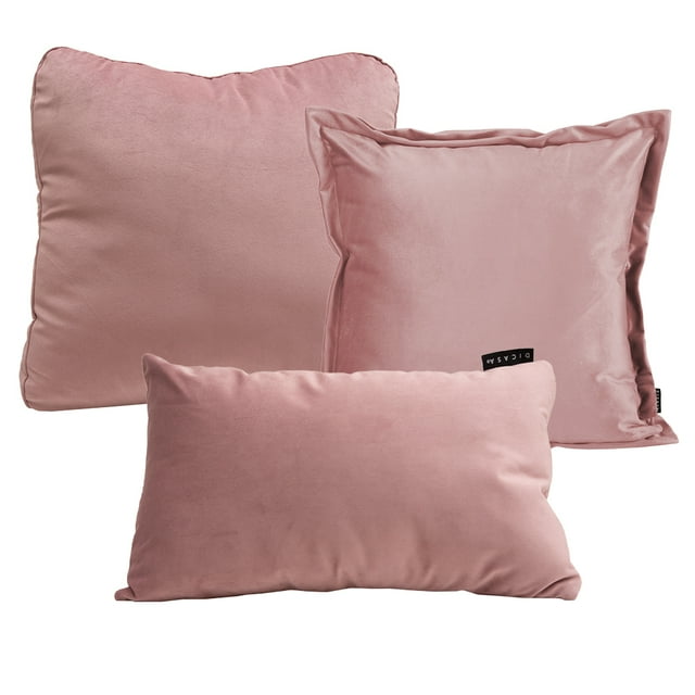 Set de 3 Cojines Decorativos Dicasa Palo de Rosa Cuadrado Grande y rectangular