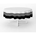 thumbnail image 2 of Black and White Striped Round Tablecloth 60 Inch - Waterproof Fabric Table Cloth Protector, Round Geometric Modern Art Tablecloths Washable Table Cover for Kitchen Banquet Coffee Table Outdoor Party, 2 of 6