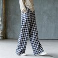 thumbnail image 5 of Maplenight Womens Plaid Pajamas Pants Wide Leg Elastic Waist Pants Loose Casual Loungewear Sleep Bottoms, 5 of 8