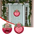 thumbnail image 6 of LSLJS Happy Valentine's Day Welcome Door Sign 12"x12" Rustic Wooden Hanging Wall Plaque Sign with Flowers & Bow Valentines Day Decorations Door Hanger Valentine Wreaths for Front Door Porch, 6 of 6
