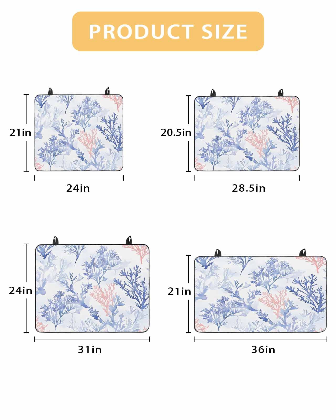 nqOlkjepod Large Induction Cooktop Protector Mat 36"x21", Blue Coral Coastal Stove Top Covers for Electric Stove, Watercolor Ocean Watercolor Stove Burner Cover Mats, Glass Top Stove Cover