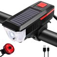 thumbnail image 3 of Juego de luces para bicicleta y bocina Alimentado por energía solar USB Recargable Faro de bicicleta Combinaciones de luces traseras Luz trasera delantera Luz trasera Altavoz LED Zhivalor OTTO-222813-1, 3 of 6