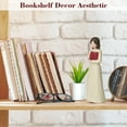 thumbnail image 3 of Reading Girl  Figurine, Book Lover Gift for Women, Aesthetic Bookshelf Decor for Library Desk Office, 3 of 8