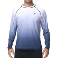 thumbnail image 2 of Tyhengta Men's Long Sleeve Swim Shirts Rashguard UPF 50+ UV Sun Protection Shirt Athletic Workout Running Hiking T-Shirt Swimwear White Gradient Navy 3XL, 2 of 8