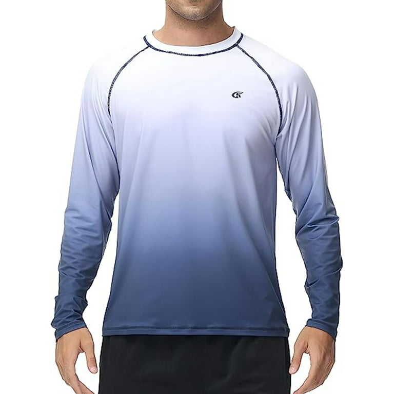 Men's Long Sleeve Swim Shirts Rashguard Upf 50+ Uv Sun Protection Shirt  Athletic Workout Running Hiking T-shirt Swimwear