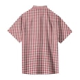 thumbnail image 4 of Fabrcox Men's Short Sleeve Button Down Shirts Plaid Collared Fishing Shirt for Men Summer Color Block Lightweight Sun Shirt Men Red XXXL, 4 of 6