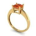 thumbnail image 2 of 1.5 ct Cushion Cut Simulated Red Diamond Solitaire 18K Yellow Gold Womens Engagement Ring, 2 of 5