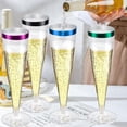 thumbnail image 6 of 100 Pcs Disposable Plastic Flutes, 4.5oz Clear Champagne Glasses - Ideal for Parties, Weddings & Cocktails - Green, 6 of 7