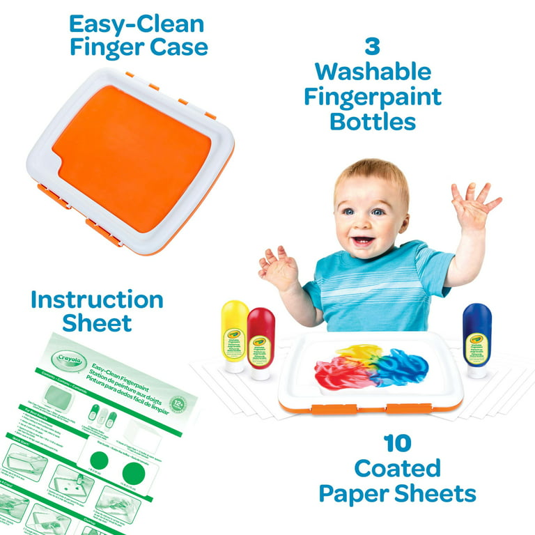 ThrillZone Crayola Finger Paint Kit For Toddlers With 4 Colors & 10  Painting Paper Sheets- Kids Easy Clean, Non-Toxic Washable Finger Paints  Heart