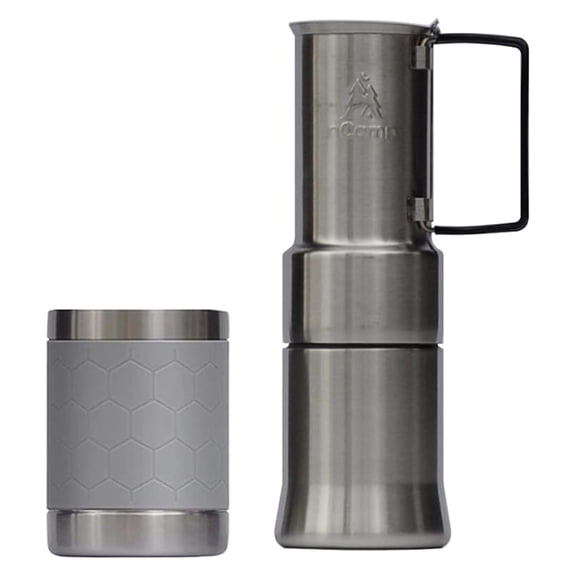 - Café, Portable Coffee Maker, Portable Espresso Machine, Compact Camping Coffee Maker, Stainless Steel Travel Coffee Maker with Camping Coffee Cup, Reusable, 12 oz