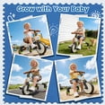thumbnail image 5 of ‌JoyStone 3-in-1 Toddler Drifting Tricycle for Ages 1-5 Years, Kids Trike with Adjustable Handlebar & Colorful Lighting, Baby Balance Bike Ride-on Toys Gift for Boys Girls, White, 5 of 14