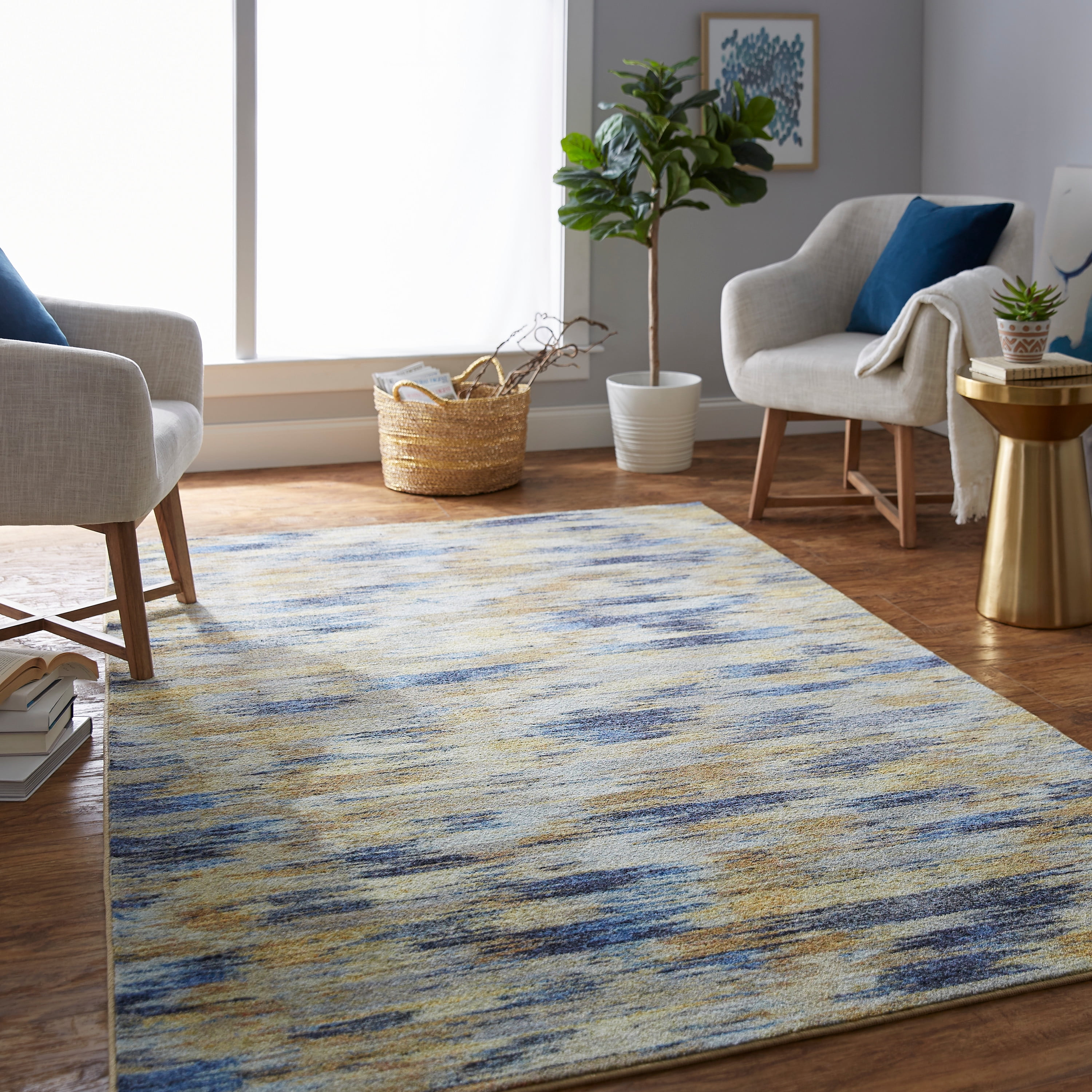 Mohawk Home Prismatic Warrick Tan Contemporary Striped Precision