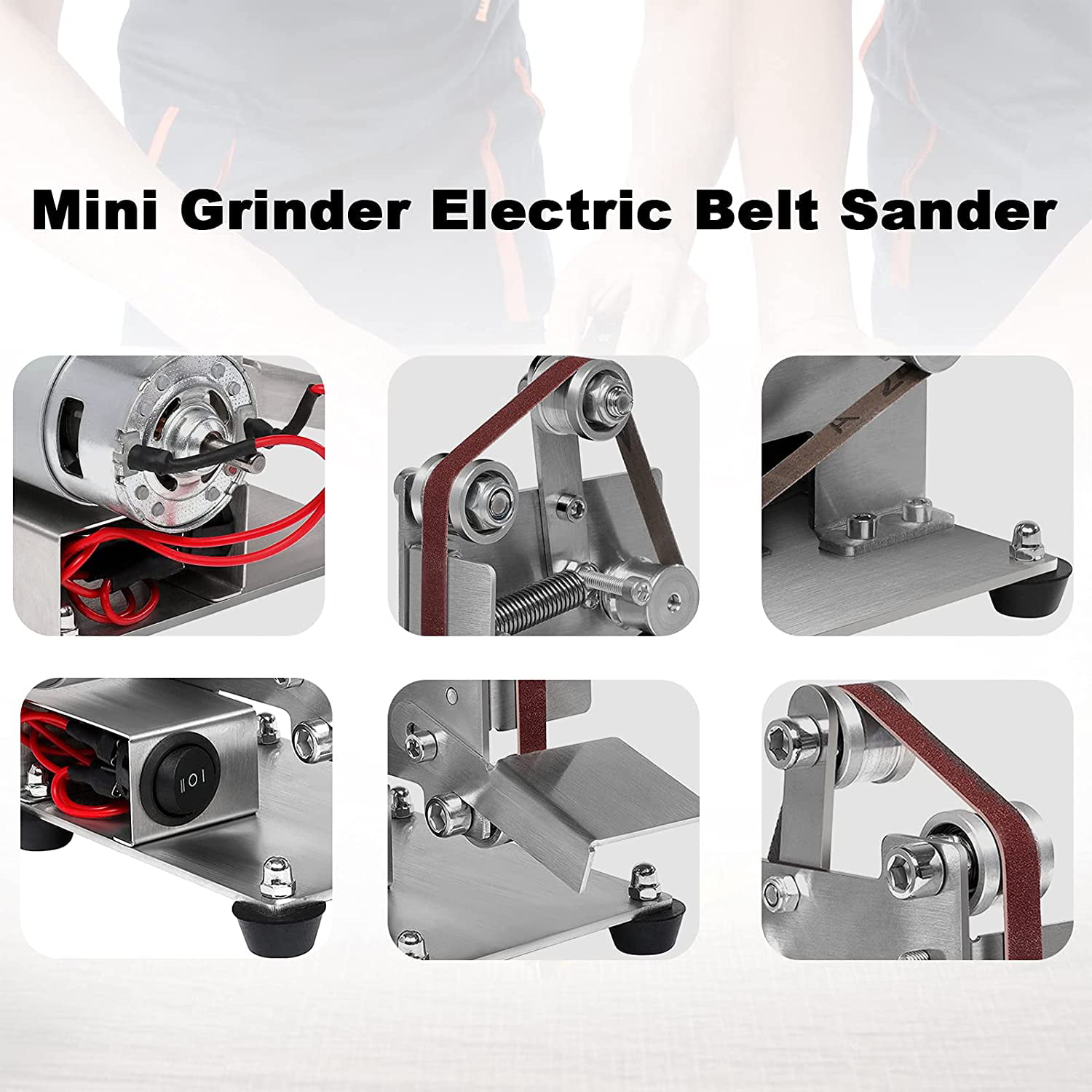 Baisiky Mini Belt Sander-Electric Bench Grinder Grinding Machine, 7  Adjustable Speed Grinder Polisher Knife Sander Tool for DIY Woodworking,  Metal, Knife Making - Yahoo Shopping