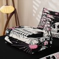 thumbnail image 6 of Homewish Skull Skeleton Zipper Full Size Comforter Sets with Fitted Sheet and 2 Pillowcases,Pink Floral Mushrooms Zipper Bedding Set,Halloween Bed Set,Black Reversible,4pcs, 6 of 8