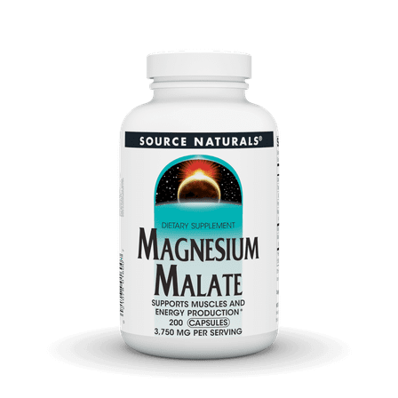 Source Naturals Magnesium Malate, Supports Muscles and Energy Production*, 3750 MG - 200 Capsules