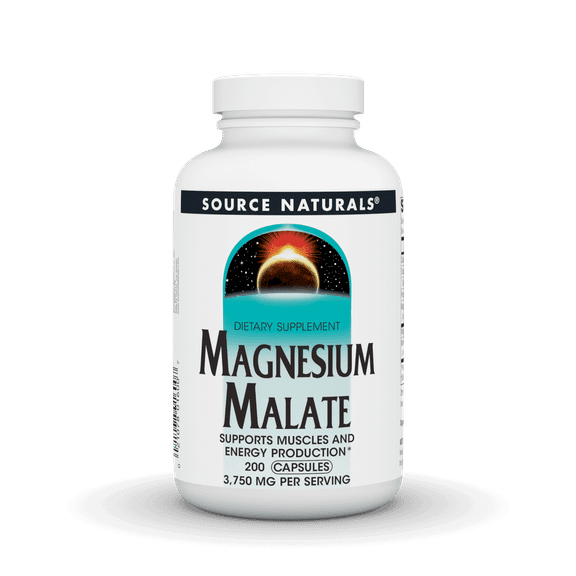 Source Naturals Magnesium Malate, Supports Muscles and Energy Production*, 3750 MG - 200 Capsules