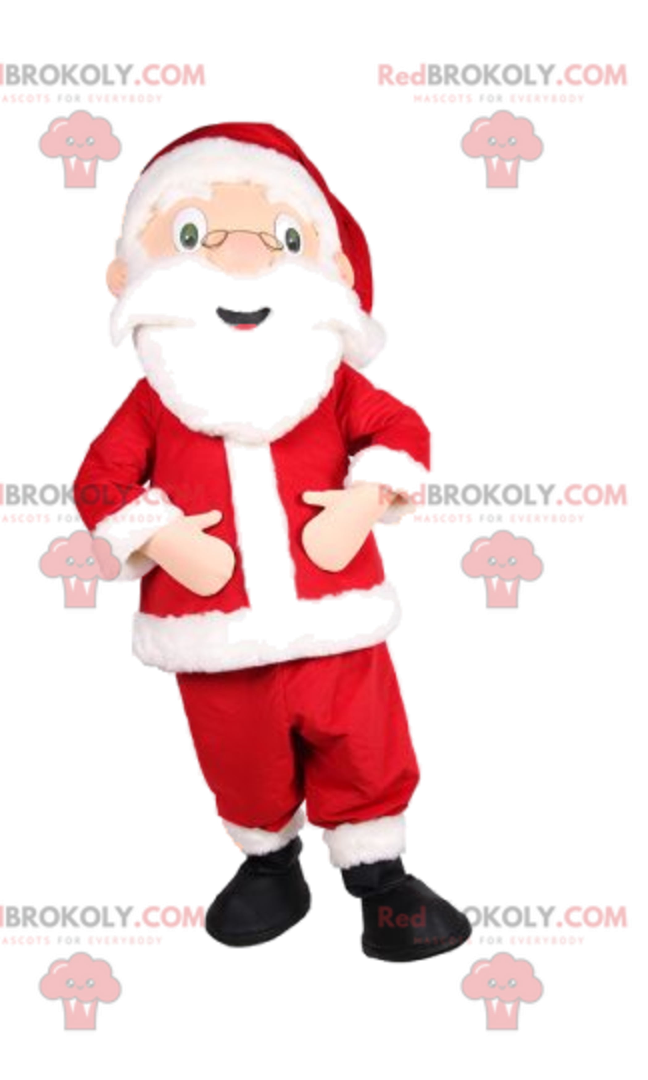 Super happy Santa Claus mascot. Santa costume