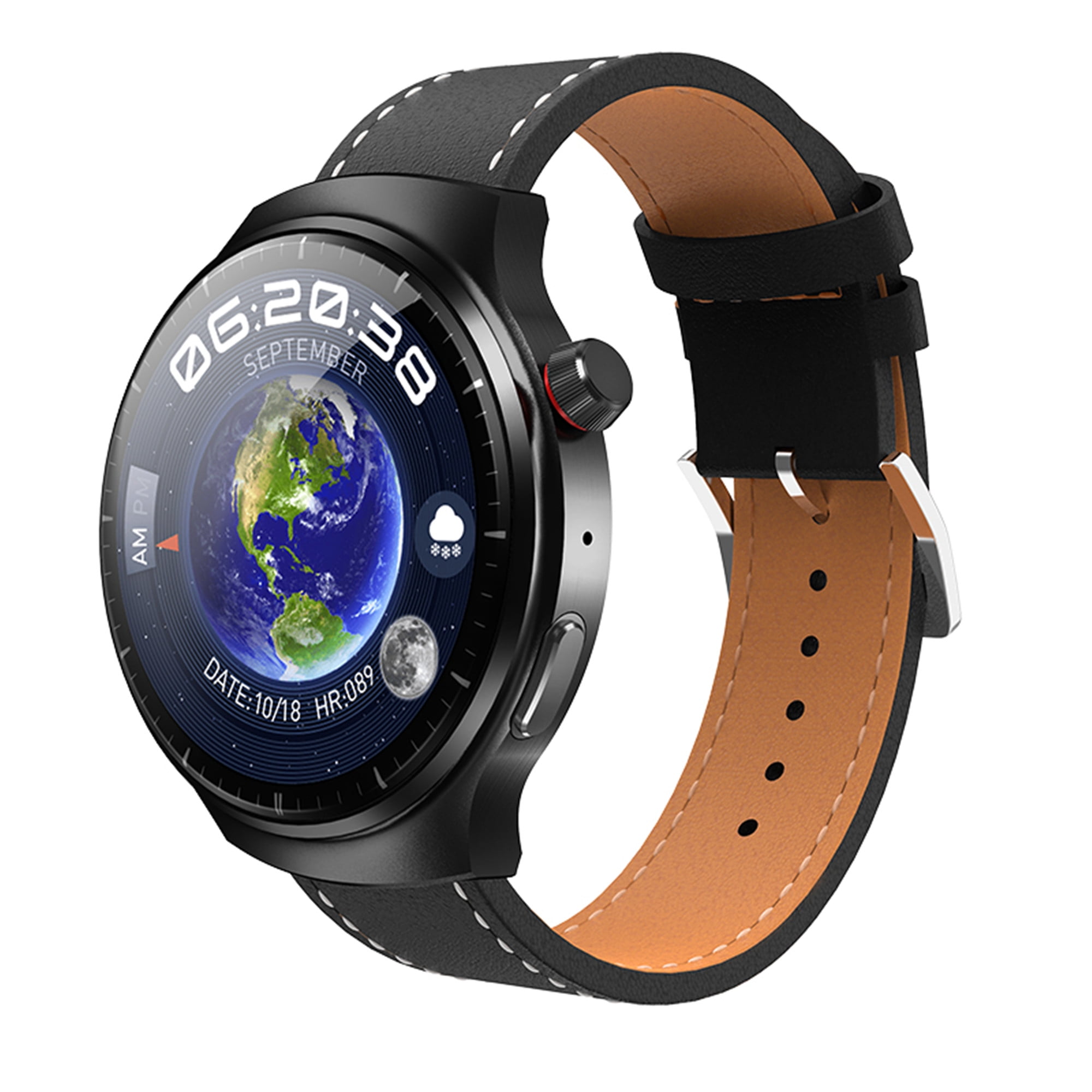E EYAFA Bluetooth Call Smart Watch JS W4 with 1.5 inch AMOLED Screen for Men and Women-Black