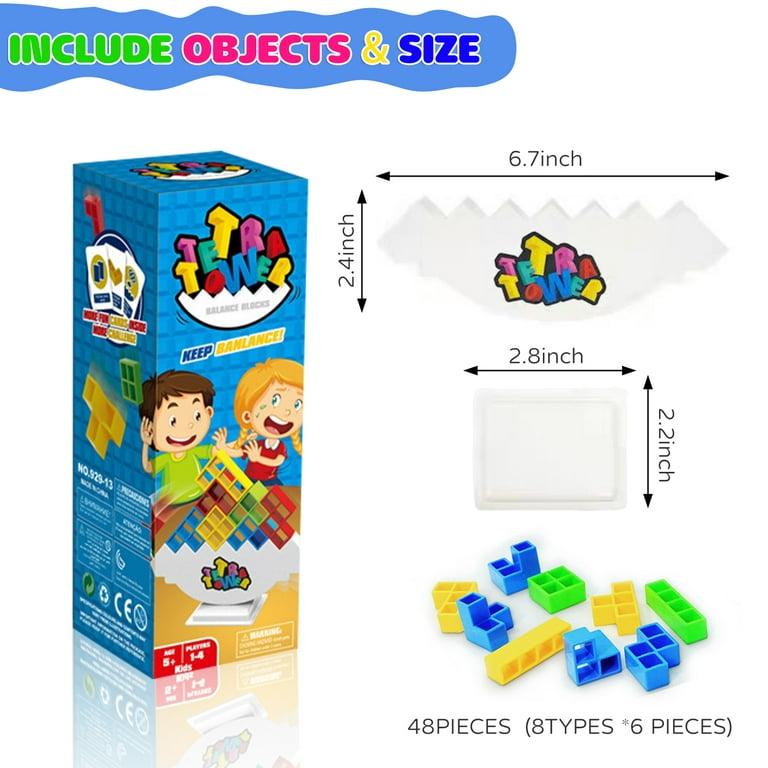 iYuePeng Board Games for Kids & Adults Tetra Tower Balance Stacking Toys  Perfect for Family Games, Parties, Travel