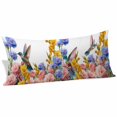thumbnail image 2 of Hummingbirds Body Pillow Covers 20"x60", Spring Summer Watercolor Flowers Plant Soft Brushed Microfiber Breathable Throw Pillow Covers, Pillowcase with Zipper for Couch Sofa Bedroom Living Room, 2 of 9
