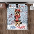 thumbnail image 4 of Hello Winter German Shepherd Smiling in Red Scarf Hat Welcome Christmas Quilt Bedding Set Alsatian Dog Lover Gifts 1 Blanket Bed Cover 2 Pillowcases - 00017, 4 of 5