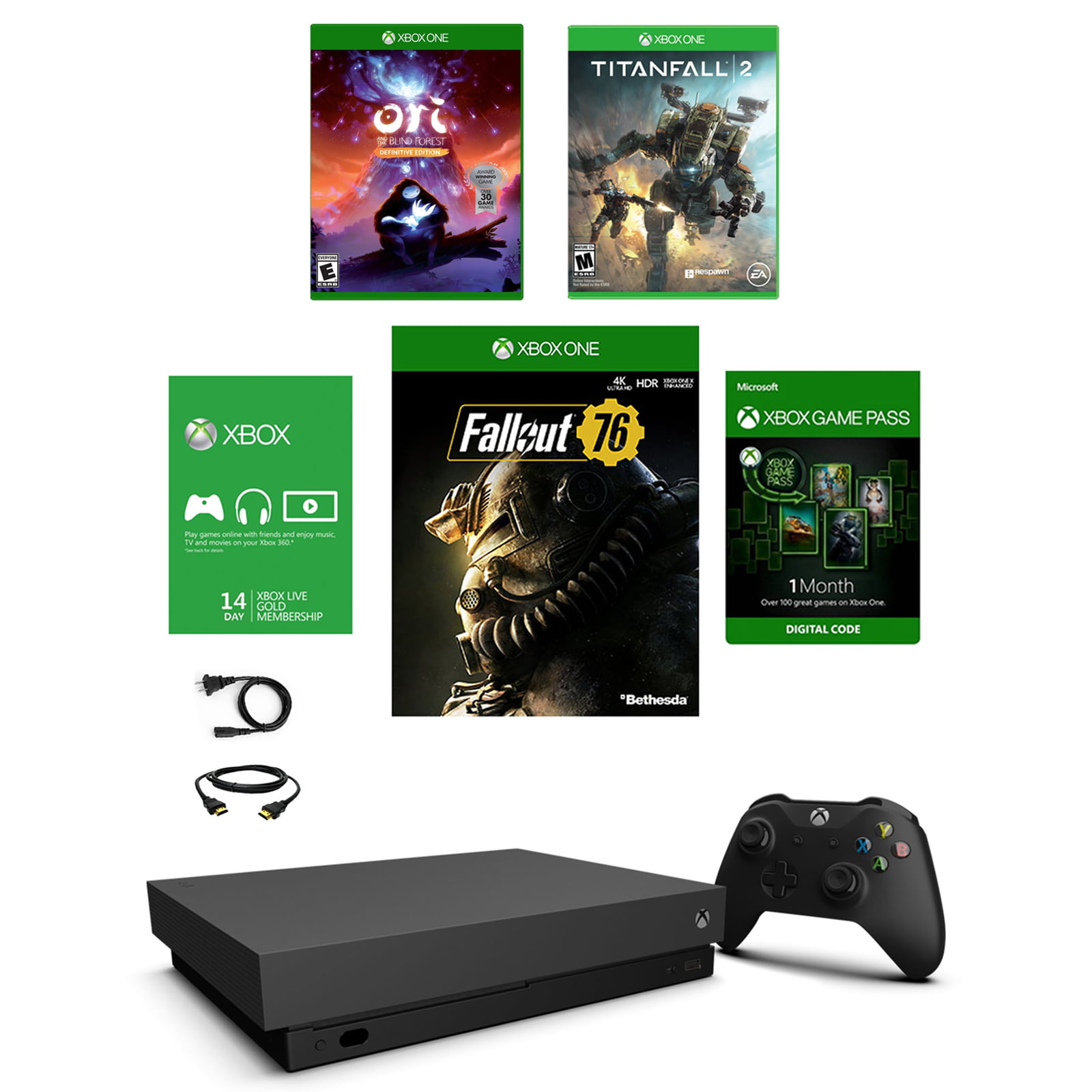 Hurtig bacon fravær Xbox One X 1TB Fallout 76 Console with Titanfall 2 Standard Edition and Ori  And The Blind Forest Game - Walmart.com