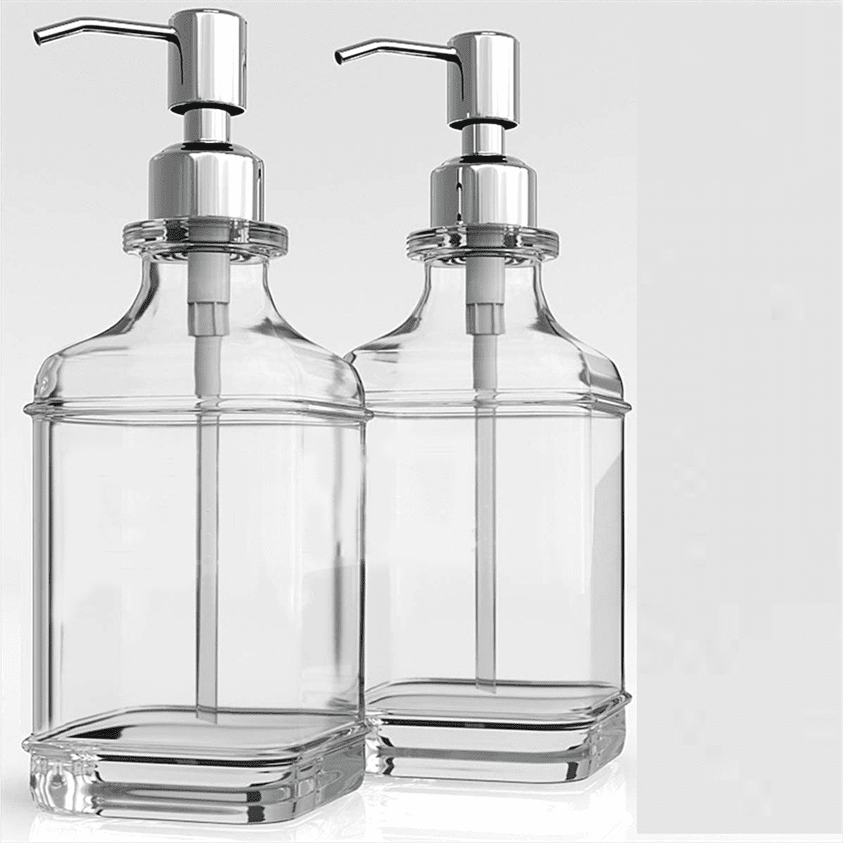 Glass Soap Dispenser with Rust Proof Stainless Steel Pump Refillable Hand Soap Dis G13438