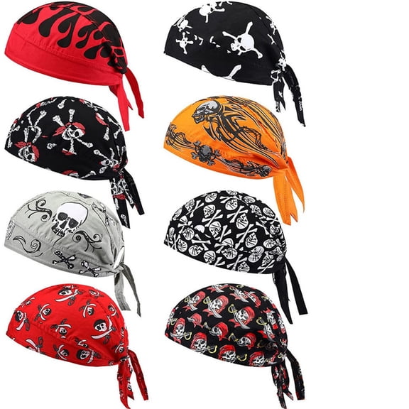 Lightweight Breathable Printed Cotton Head Wrap Sweat Absorbent Adjustable Tie Bandana Soft Fabric Sports Hair Cover for Cycling Hiking Gardening Workout Outdoor Daily Use Head Accessory