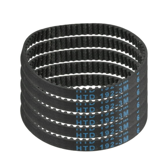 5 Packs HTD-3M Rubber Timing Belt 64 Teeth, 192mm Pitch Length x 6mm Width x 2.4mm Height, Pulley Timing Belt